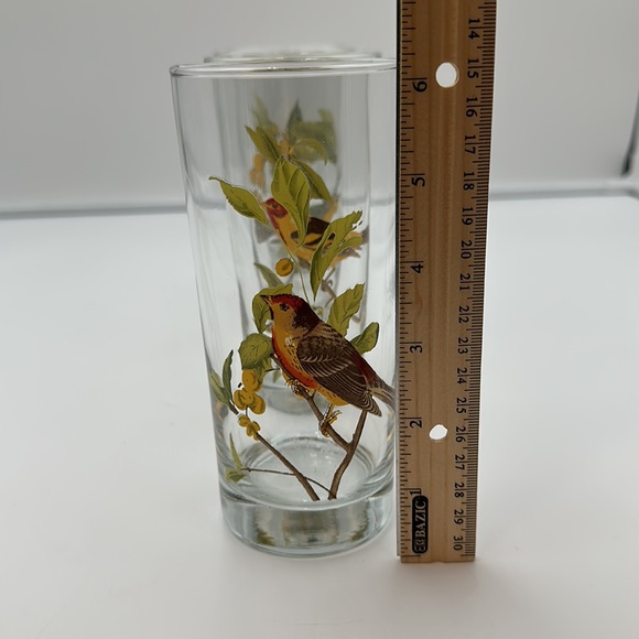 Set of 4 Vintage West Virginia Glass AMERICAN SONGBIRDS Flat Tumblers Glasses - Picture 14 of 16